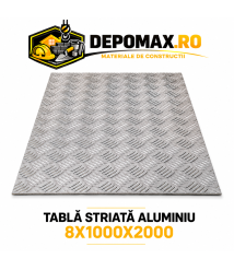Tabla aluminiu striata 8mm , 1000x2000mm (5754)